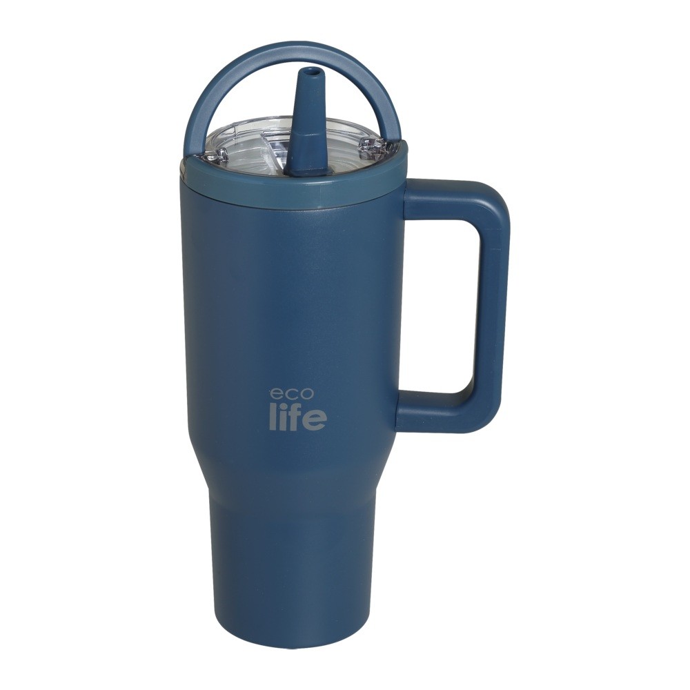Ποτήρι Θερμός Tumbler 2 Handles Lid 900ml Blue Marine, ecolife